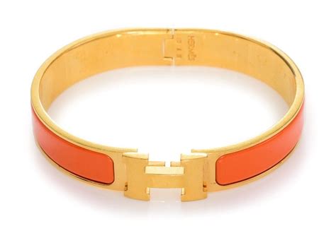 orange hermes bangle|hermes orange enamel bangle bracelet.